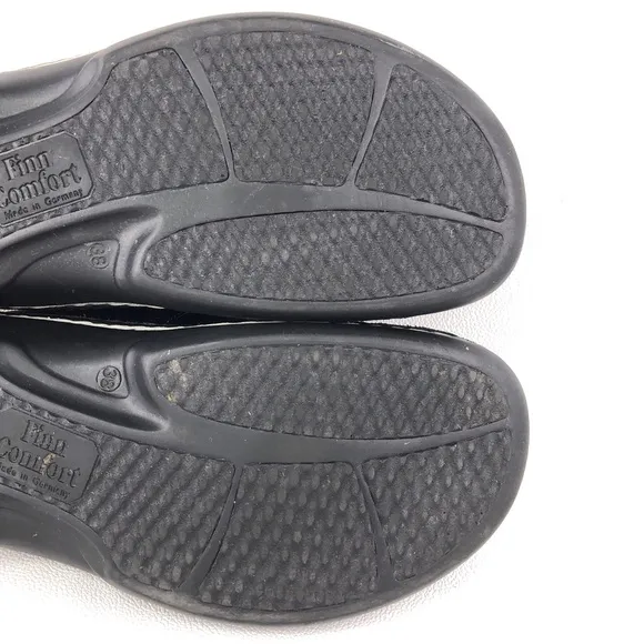 Finn Comfort Stanford Black Leather Mule Sandals EUR 38 D