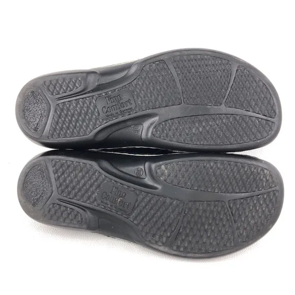 Finn Comfort Stanford Black Leather Mule Sandals EUR 38 D