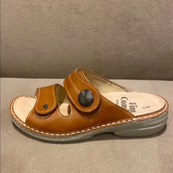 Finn Comfort Women’s Leather  Brown Sandals Yuka Cognac