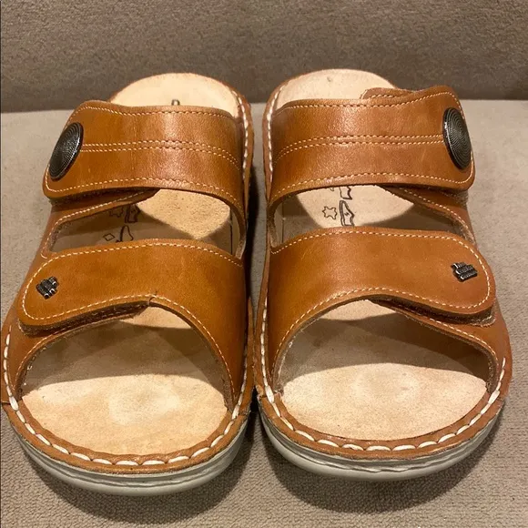 Finn Comfort Women’s Leather  Brown Sandals Yuka Cognac