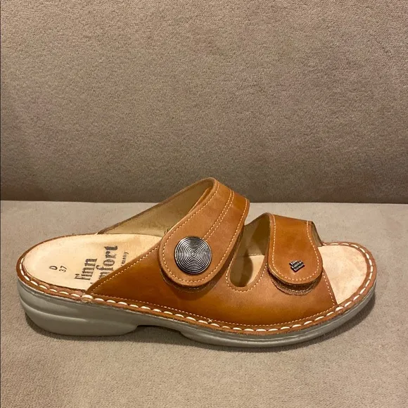 Finn Comfort Women’s Leather  Brown Sandals Yuka Cognac