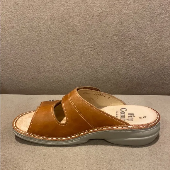 Finn Comfort Women’s Leather  Brown Sandals Yuka Cognac