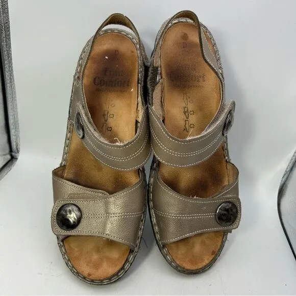 FINN COMFORT WOMANS SHOES 5.5 us 7.5 bronze brown sandals strappy shock absorber