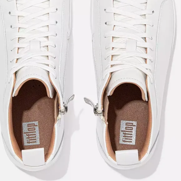 FIT FLOP - RALLY Leather High-Top Sneakers - LIKE NEW