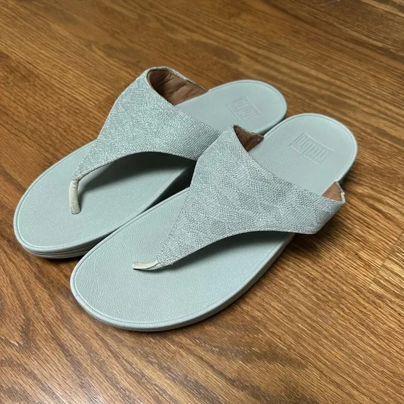 FitFlop Women's Lulu Glitz Toe Post Wedge Sandal