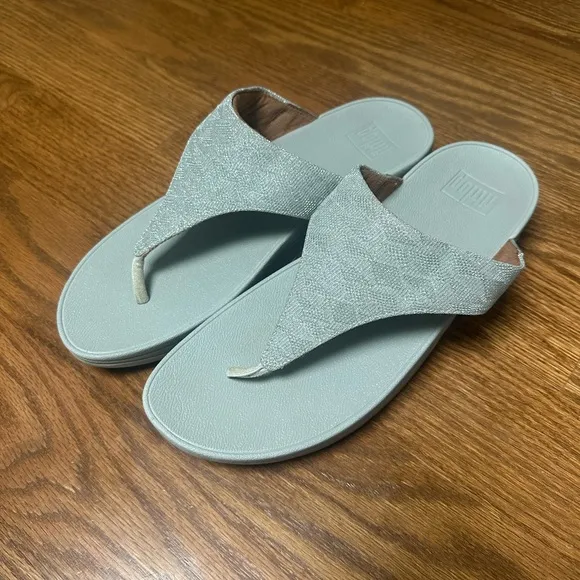 FitFlop Women's Lulu Glitz Toe Post Wedge Sandal