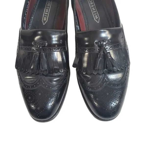 Florsheim Black Kiltie Tassel Leather Loafers
