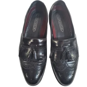 Florsheim Black Kiltie Tassel Leather Loafers