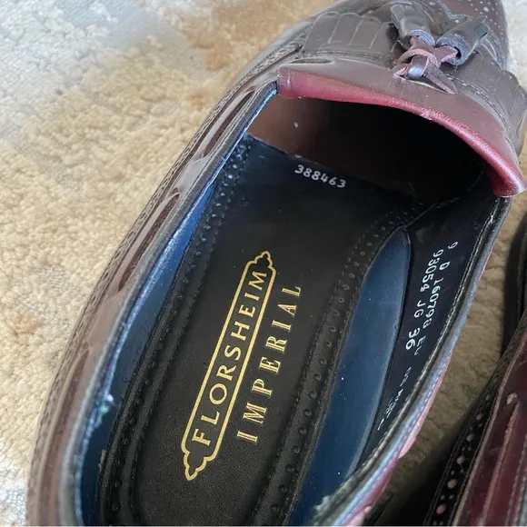 Florsheim Imperial Lexington Vintage Loafers Wing Tip Tasseled Dress Shoes: 9D
