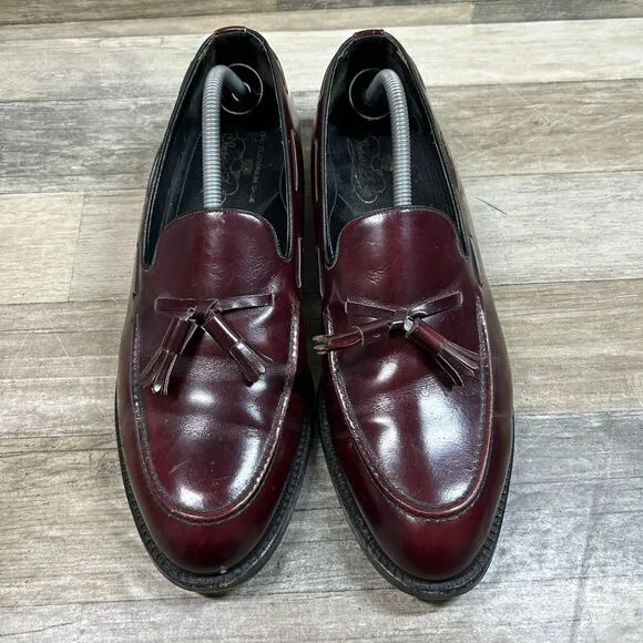 Florsheim Imperial Wingtip Loafers Men's 11 D Burgundy Maroon Leather Vintage