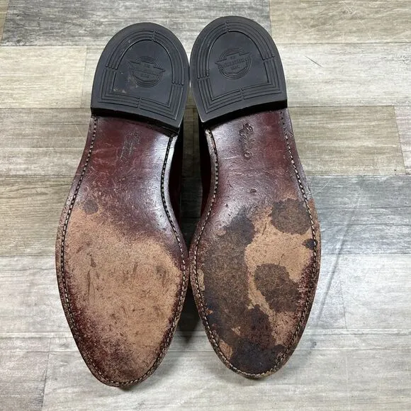 Florsheim Imperial Wingtip Loafers Men's 11 D Burgundy Maroon Leather Vintage