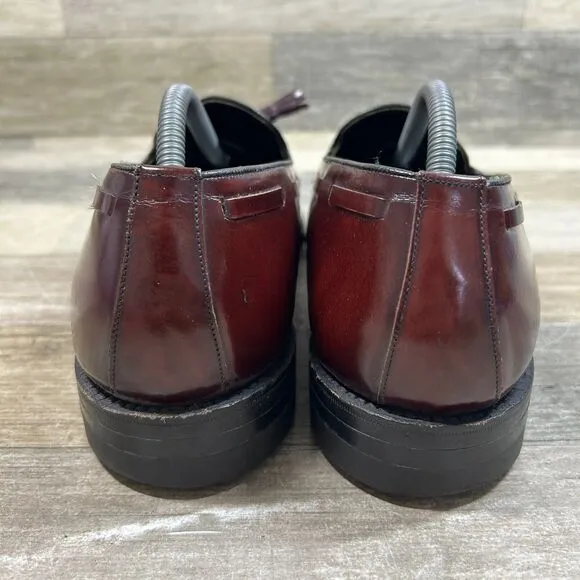 Florsheim Imperial Wingtip Loafers Men's 11 D Burgundy Maroon Leather Vintage