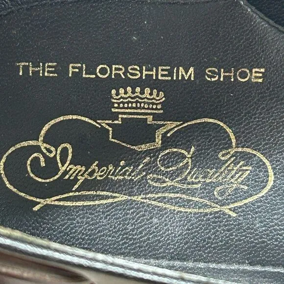 Florsheim Imperial Wingtip Loafers Men's 11 D Burgundy Maroon Leather Vintage