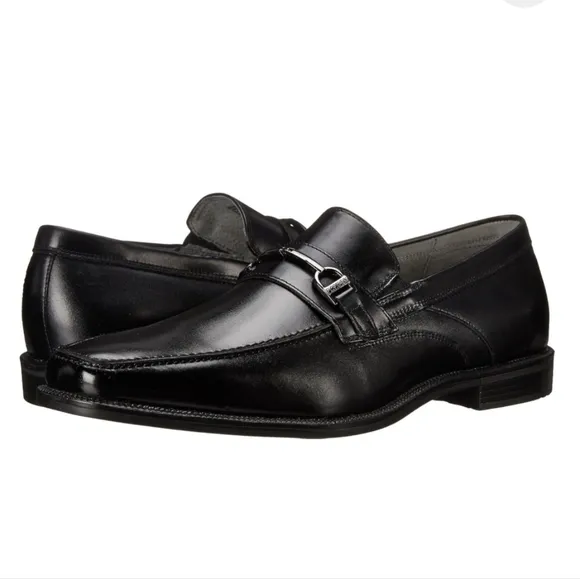 Florsheim New Black Men's Leather Dress Shoes Loafers Size 13 Forum Bit Slip On