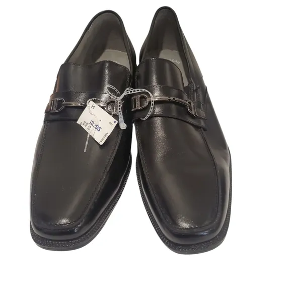 Florsheim New Black Men's Leather Dress Shoes Loafers Size 13 Forum Bit Slip On