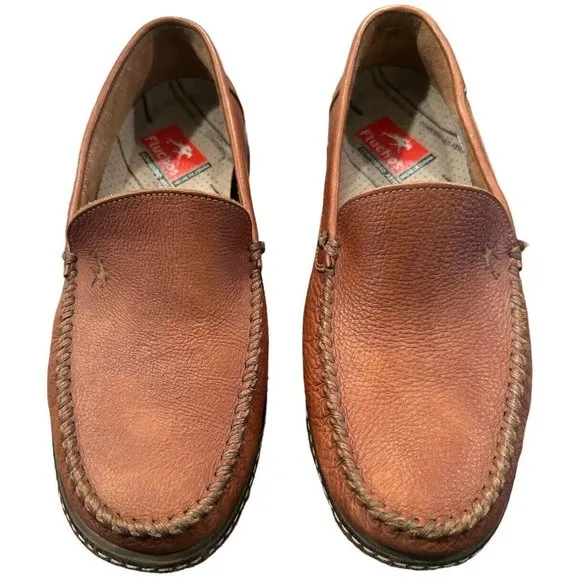 Fluchos‎ Neo Brown Tan Leather Slip on Loafers 7882 Men's EU 41.