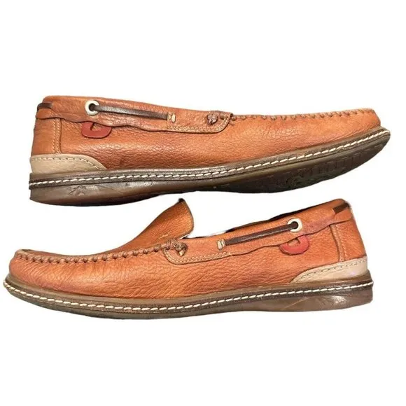 Fluchos‎ Neo Brown Tan Leather Slip on Loafers 7882 Men's EU 41.