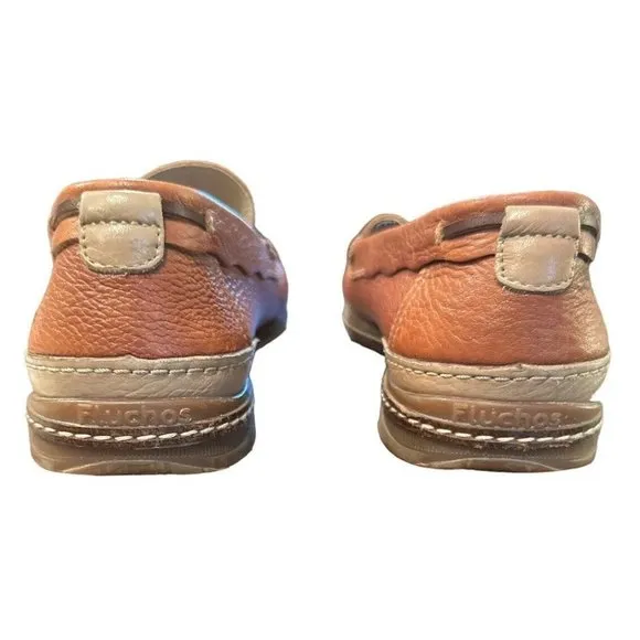 Fluchos‎ Neo Brown Tan Leather Slip on Loafers 7882 Men's EU 41.