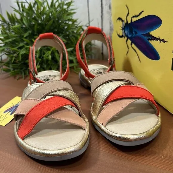 FLY London Cune Leather Multi-Strap Sandals Size 35