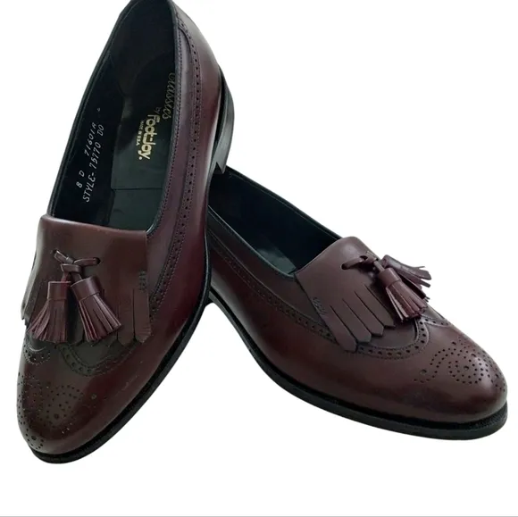 Foot Joy FJ Classics Burgundy Leather Long Wingtip Dress Oxfords Professor Men 8