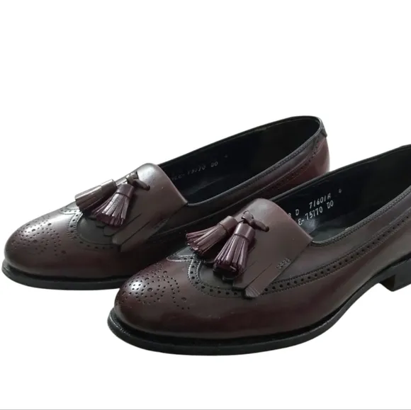 Foot Joy FJ Classics Burgundy Leather Long Wingtip Dress Oxfords Professor Men 8