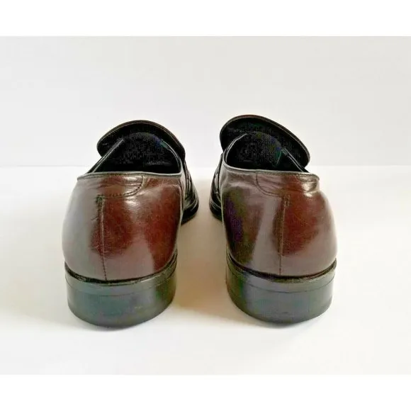 FOOTJOY Brown Leather Dress Loafers Sz 11.5 AAA A Extra Narrow Tassels