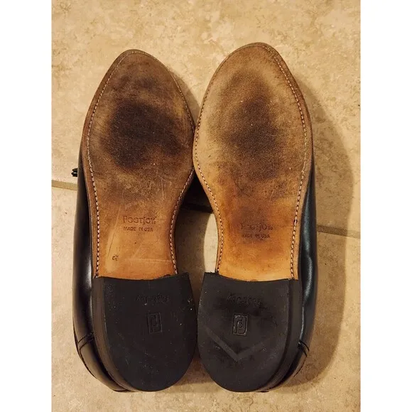 FootJoy Classics Mens 12 D Black Tassels Leather Golf USA Loafers