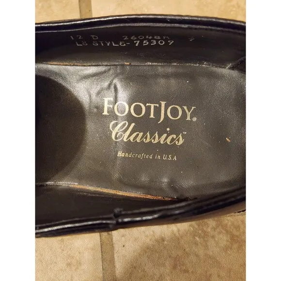 FootJoy Classics Mens 12 D Black Tassels Leather Golf USA Loafers