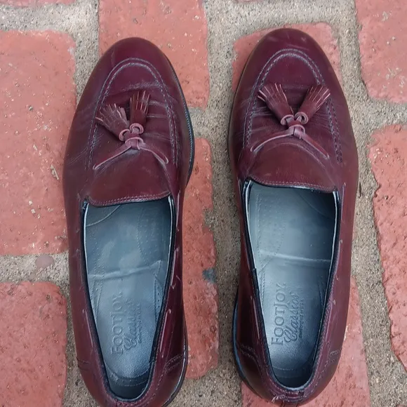 FootJoy Loafers Men's 12 Burgundy Tassles Golf Handcrafted USA Slip On‎ Vintage
