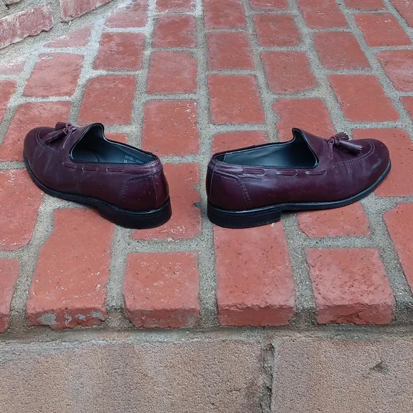 FootJoy Loafers Men's 12 Burgundy Tassles Golf Handcrafted USA Slip On‎ Vintage
