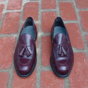 FootJoy Loafers Men's 12 Burgundy Tassles Golf Handcrafted USA Slip On‎ Vintage