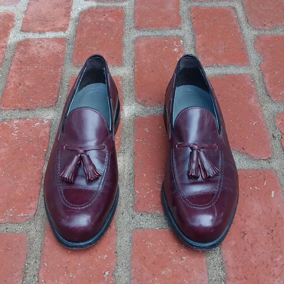 FootJoy Loafers Men's 12 Burgundy Tassles Golf Handcrafted USA Slip On‎ Vintage