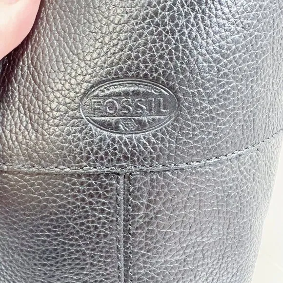 Fossil Black Pebbled Leather Riding Boots Knee High Boots Old Money Size 10
