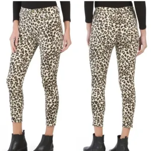 Frame Denim Ali High Waisted Cigarette Animal Print Skinny Stretch Jeans 26