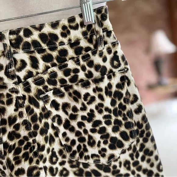 Frame Denim Ali High Waisted Cigarette Animal Print Skinny Stretch Jeans 26