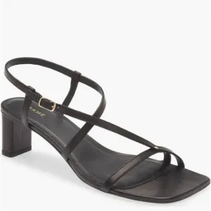 FRAME Le Braxton Strappy Black Leather Sandals New!