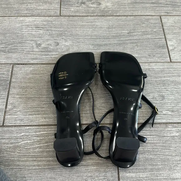 FRAME Le Braxton Strappy Black Leather Sandals New!