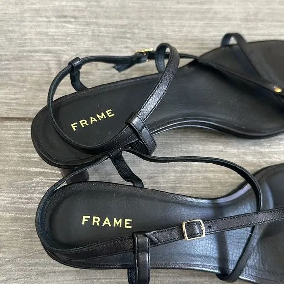 FRAME Le Braxton Strappy Black Leather Sandals New!