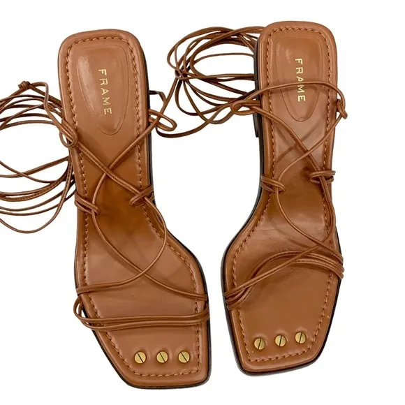 FRAME Le Doheny Strappy Lace Up Heel Sandals