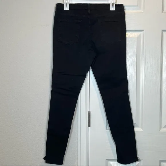 Frame Le Skinny de Jeanne Black Distressed Jeans Size 32