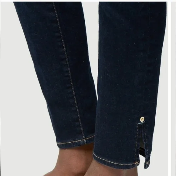 FRAME Le Skinny de Jeanne dark wash slit rivet jeans FELLAH wash