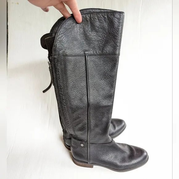 FRANCO Christine black leather knee high riding boots