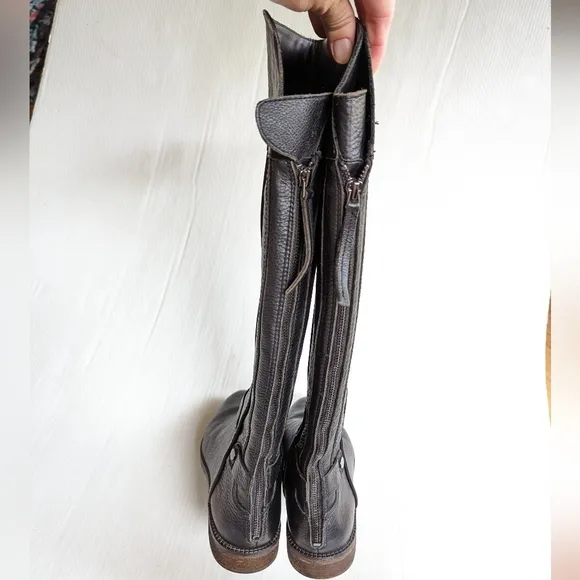 FRANCO Christine black leather knee high riding boots