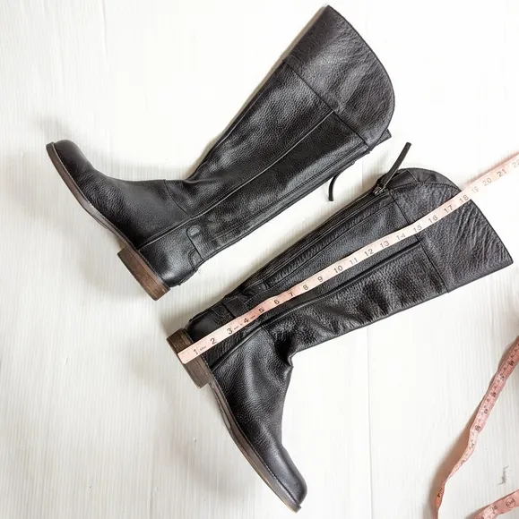 FRANCO Christine black leather knee high riding boots