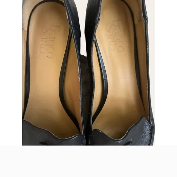 FRANCO SARTO- beautiful Black, Women's Size 8.5  Leather, He Tassel Loafers