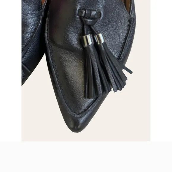 FRANCO SARTO- beautiful Black, Women's Size 8.5  Leather, He Tassel Loafers