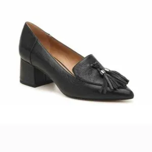 FRANCO SARTO- beautiful Black, Women's Size 8.5  Leather, He Tassel Loafers