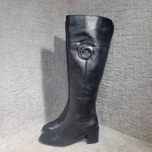 Franco Sarto Beckford Women's Size 6.5M Black Leather Tall Riding Boots