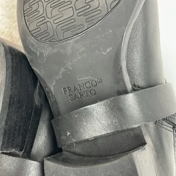 FRANCO SARTO CLARA Black Leather Riding Boots SIZE 9M