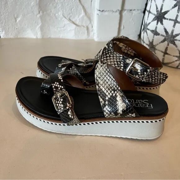 Franco Sarto Eli Sport Wedge Sandal in Snakeskin sz 6